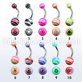 bndxb belly rings surgical steel 316l with acrylic parts belly button