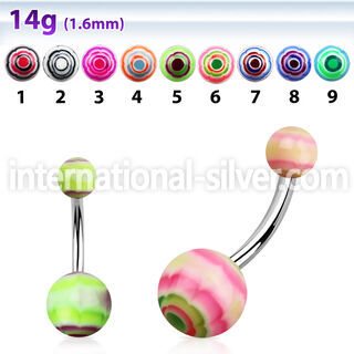 bndxb belly rings surgical steel 316l with acrylic parts belly button