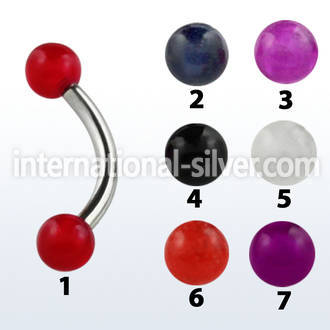 bneab micro curved barbells surgical steel 316l with acrylic parts eyebrow