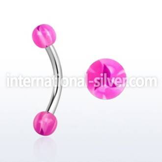 bnedxy steel eyebrow banana w 3mm acrylic balls w star pattern