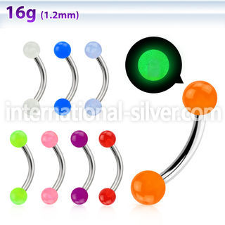 bneglb micro curved barbells surgical steel 316l with acrylic parts eyebrow