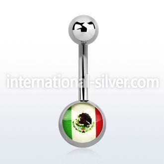 bnmx 316l steel belly banana w ball mexican flag logo