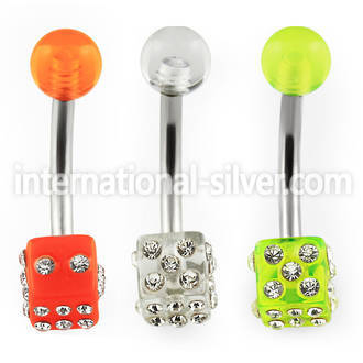bnuvdic belly rings surgical steel 316l with acrylic parts belly button