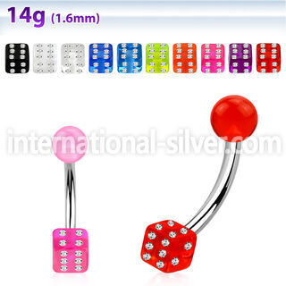 bnuvdic belly rings surgical steel 316l with acrylic parts belly button