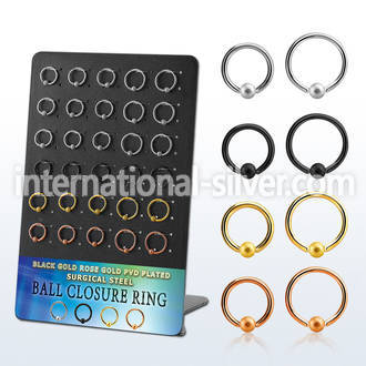 brcrt3 anodized surgical steel ball closure rings belly ear  othersear  lobe ear otherseyebrow helix tragus  piercing