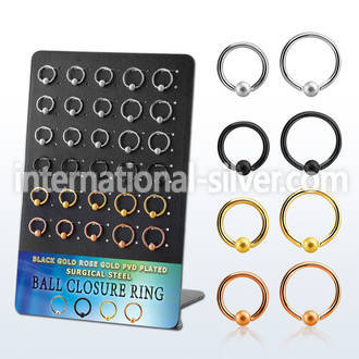 brcrt4 anodized surgical steel ball closure rings ear  othersear  lobe ear otherseyebrow helix tragus  piercing