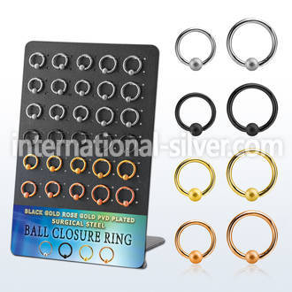 brcrt4b anodized surgical steel ball closure rings ear  othersear  lobe helix nipple  piercing