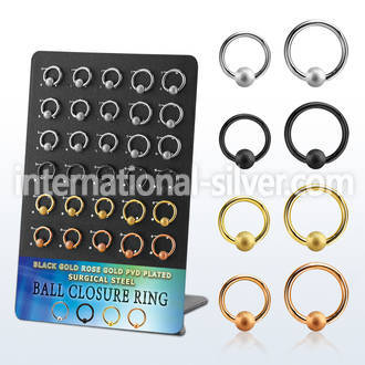 brcrt5b anodized surgical steel ball closure rings ear  lobe helix nipple  piercing