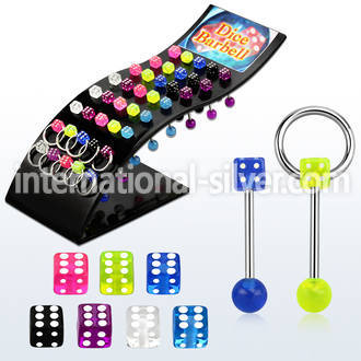 brdi straight barbells surgical steel 316l with acrylic parts ear lobe