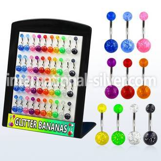 brmix19 belly rings surgical steel 316l with acrylic parts belly button
