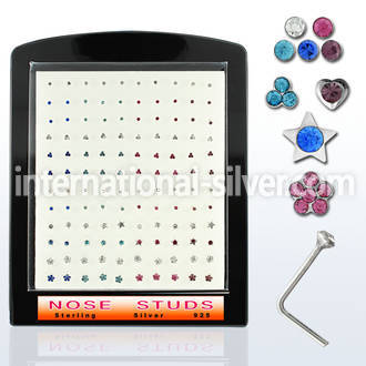 brmns l shape nose studs silver 925 nose