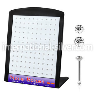 brnbmc10 sterling silver nose bones round gem tops