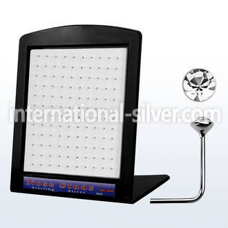 brnsmc l shape nose studs silver 925 nose