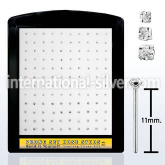 brnspbc bend it to fit nose studs silver 925 belly button