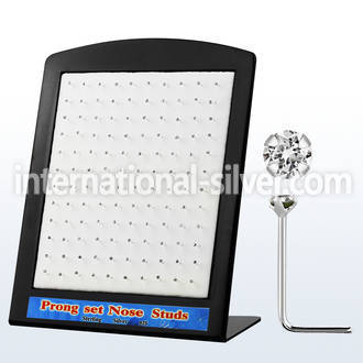 brnspc l shape nose studs silver 925 nose