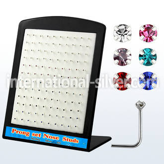 brnspm l shape nose studs silver 925 nose