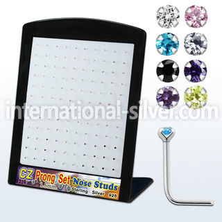 brnszm2 display w silver nose studs 22g w 1 5mm mix color czs