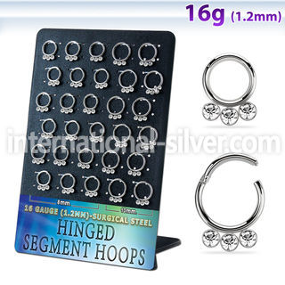 brsegh15 surgical steel seamless and segment rings ear lobe septum piercing