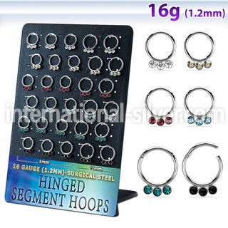 brsegh16 surgical steel seamless and segment rings ear lobe septum piercing