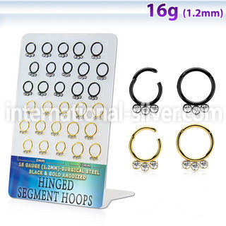 brsegh20 anodized surgical steel seamless and segment rings ear lobe septum piercing