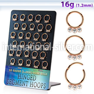brsegh21 anodized surgical steel seamless and segment rings ear lobe septum piercing