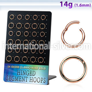 brsegh8 anodized surgical steel seamless and segment rings ear  lobe helix nipple  piercing