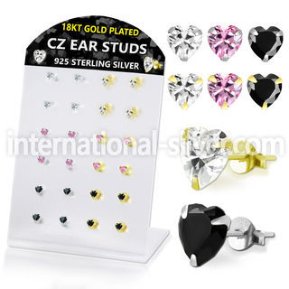 brszh3b 18k gold plating and plain color silver ear studs 12