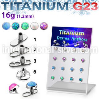 brtsa7 board w titanium g23 dermal anchors w synthetic opal top