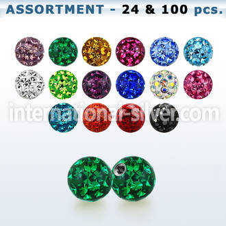 bulk w 4mm multi crystal ball 20g resin cover