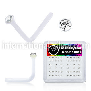 bxa27 l shape nose studs acrylic body jewelry nose