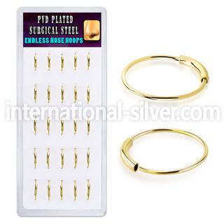 bxend2 surgical steel nose ring hoops gold pvd display 25