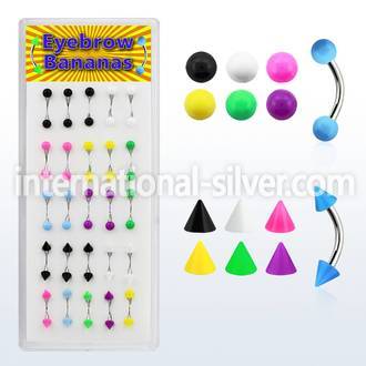 bxmbj1 micro curved barbells surgical steel 316l with acrylic parts eyebrow