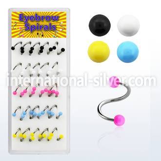 bxmbj2 spirals twisters surgical steel 316l with acrylic parts eyebrow