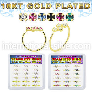 bxnhmx2 18 k plated silver seamless nose ring hoop 22g 18