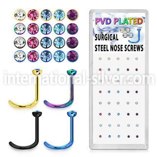 bxns10 l shape nose studs anodized surgical steel 316l nose