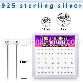 bxnymc8 silver bend it to fit nose studs 22g clear 52