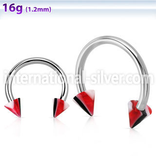 cbenaa 316l steel circular barbell with acrylic uv cone