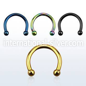 cbetb2 horseshoes anodized surgical steel 316l belly button