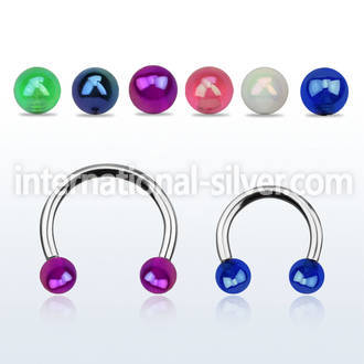 cbeuvbab horseshoes surgical steel 316l with acrylic parts ear lobe