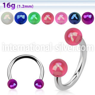 cbeuvbab horseshoes surgical steel 316l with acrylic parts ear lobe