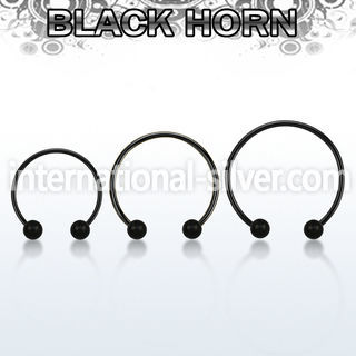 cbmtwk5l xxl anodized steel cbr, 14g w 5mm black horn wood balls