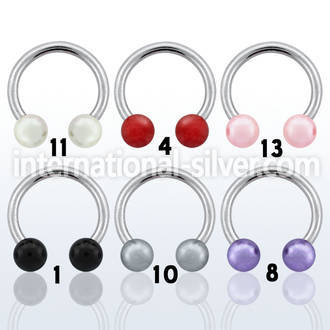 cbpr horseshoes surgical steel 316l with acrylic parts belly button