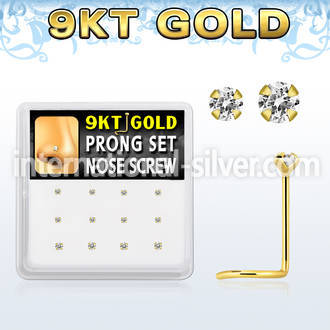 d9gsc11 l shape nose studs gold nose