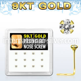 d9gsc19 l shape nose studs gold nose