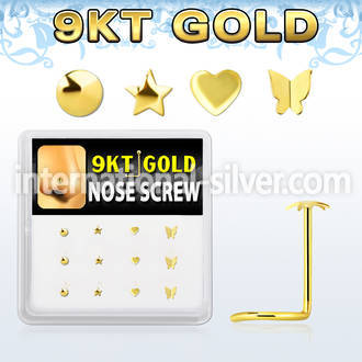 d9gsc4 l shape nose studs gold nose