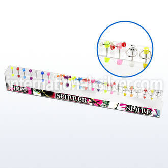 dabbdi straight barbells surgical steel 316l with acrylic parts tongue