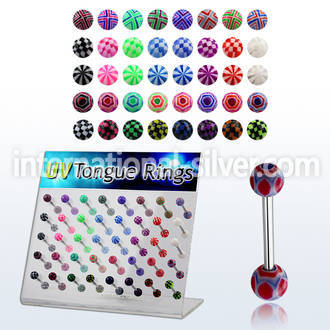 dacb20 straight barbells surgical steel 316l with acrylic parts tongue