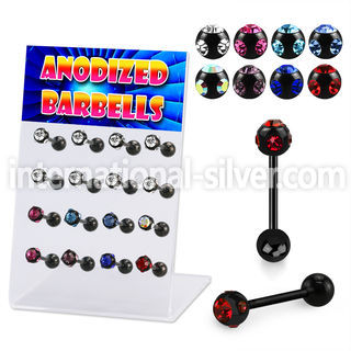 dacb2 straight barbells anodized surgical steel 316l tongue