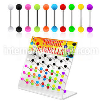 dacb81 straight barbells surgical steel 316l with acrylic parts tongue