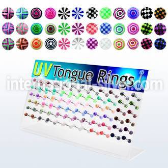 dacb85 straight barbells surgical steel 316l with acrylic parts tongue